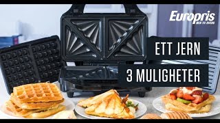 Toast panini eller belgiske vafler med 3i1 toastjern fra Salter [upl. by Ecinej319]