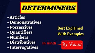 Determiners In English Grammar  Types of Determiners  In Hindi [upl. by Farnham]