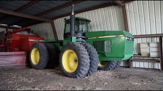 Old Start Cold Start John Deere 8960 Tractor [upl. by Analeh]