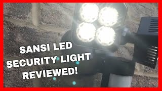 SANSI Motion Sensor SuperBright Led Security Light Review  SANSI C2440GW36 [upl. by Nanfa]