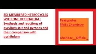 SIX MEMBERED HETROCYCLES WITH ONE HETROATOM organicchemistrynotes chemistry heterocyclic [upl. by Razid]