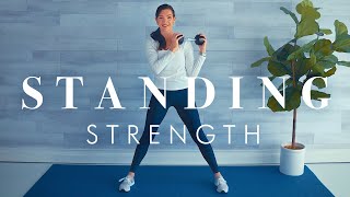 Strength Training Workout for Seniors amp Beginners  Full Body all Standing w 1 Dumbbell [upl. by Ynohtona]