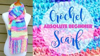 How To Crochet A Scarf for the Absolute Beginner [upl. by Yrtsed743]