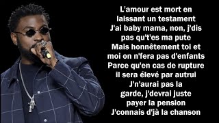 Dinos ft Damso  Du mal à te dire ParolesLyrics [upl. by Ahsiki892]