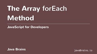 JavaScript for Developers 44  Array for each Method [upl. by Bettine128]