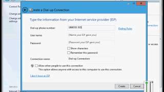 How to setup a dial up connection in Microsoft Windows 8 [upl. by Torres]