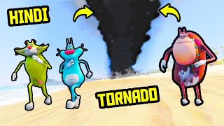 🌪️ TORNADO mei OGGY JACK amp BOB  GTA 5 HindiFunny  Hitesh KS [upl. by Adnilemre]