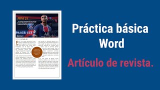 Práctica Word Básico Artículo de Revista 1 [upl. by Hanala]