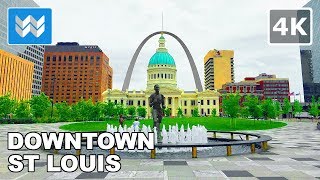 Walking tour of Downtown St Louis Missouri 【4K】 [upl. by Gonnella]