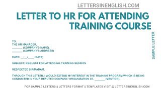 Letter for Attending Training  Letter for Attending Training Program  Letters in English [upl. by Anirehtac29]