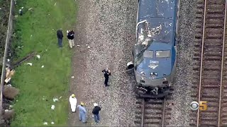 Amtrak Train Hits Truck on Tracks in Oakland [upl. by Ayana]