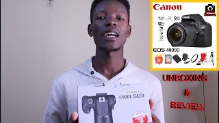 Unboxing and Review of the Canon EOS 4000D Camera  Canon T100 review [upl. by Karame]