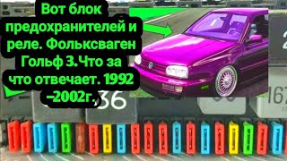 Вот блок предохранителей Фольксваген Гольф 3Что за что отвечает [upl. by Erv]