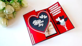 DIYValentines Day Greeting Card for Boyfriend  Handmade Card for Valentines Day  Tutorial [upl. by Josey]