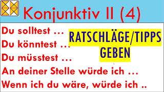 Konjunktiv II  Ratschläge  Tipps geben  Deutsche Grammatik  with subtitles مع الترجمة [upl. by Ifok]