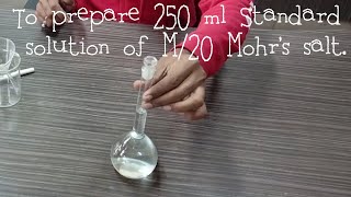 Titration । Preparation of standard solution of Mohrs salt M20 class 12 chemistry practical file [upl. by Alrzc]