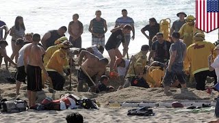 Man buried alive in sand tunnel collapse at Half Moon Bay beach California [upl. by Folsom]