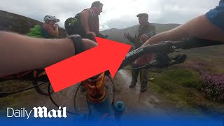 Mountain bikers bump into King Charles in an unbelievable encounter on Balmoral estate [upl. by Jamieson]