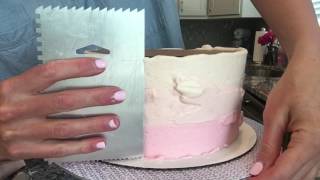 How To Create An Ombre Affect On Buttercream Cake [upl. by Eelaroc255]