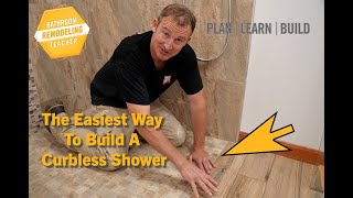 The easiest way to build a curbless shower I PlanLearnBuild [upl. by Licha]