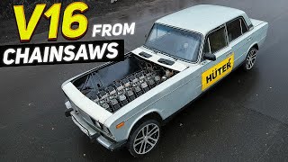 Chainsaw V16 swapped Lada  first drive [upl. by Cornel]