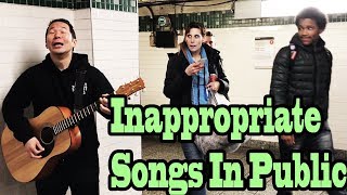 SINGING INAPPROPRIATE SONGS in the NYC SUBWAY SINGING IN PUBLIC [upl. by Lisa]