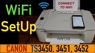 Canon Pixma TS3450 3451 3452 WiFi Setup Connect To Home Wireless Network Review [upl. by Nyrmac]