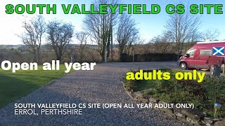 South Valleyfield CS Site  ADULT ONLY  Open ALL year campsite  motorhome scotland vanlife [upl. by Barbabas98]