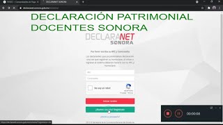 DECLARACIÓN PATRIMONIAL DOCENTES SONORA DECLARANETSONORA [upl. by Akkina]