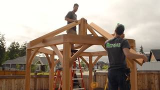 Handcrafted timber frame hexagon gazebo with PLANS [upl. by Ennayelsel]