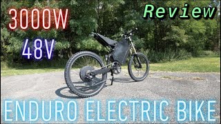 Enduro Electric Bike  3000W 48V 29Ah  Review amp Ride [upl. by Kauppi975]