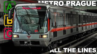 🇨🇿 Prague Metro  All the Lines A  B  C  Metro v Praze  Všechny Linky 4K 2020 [upl. by Ganley209]