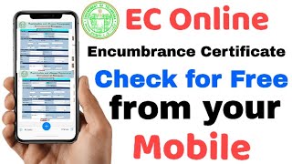 How to get EC Encumbrance Certificate from your Mobile for free  Check EC Online Telangana [upl. by Martha]