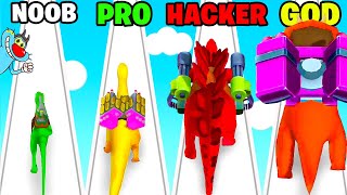 NOOB vs PRO vs HACKER  Dino Run Battle  With Oggy And Jack  Rock Indian Gamer [upl. by Saw]