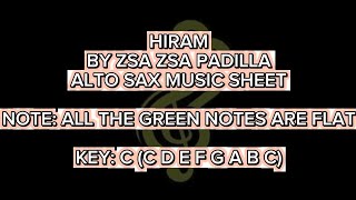 HIRAM by ZSA ZSA PADILLA ALTO SAX MUSIC SHEET [upl. by Ayitahs]