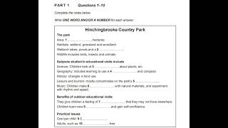 Hinchingbrooke country park IELTS listeningCambridge 19 test 1 with answers [upl. by Nairadas]