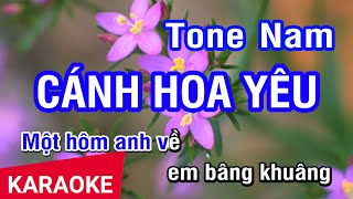 KARAOKE Cánh Hoa Yêu Tone Nam  Nhan KTV [upl. by Oirrad528]