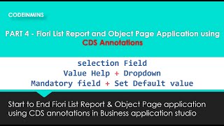 PART 4  CDS Annotations to create Fiori Application using Business Application Studio [upl. by Tower]