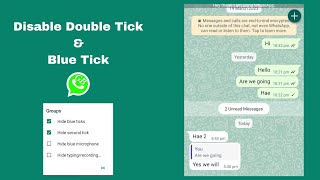 GB WhatsApp Disable Double Tick amp Blue tick Read Message Single Tick [upl. by Hoag826]