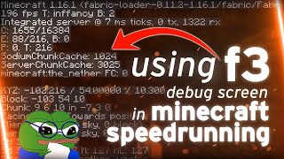 How to use F3 in Minecraft Speedrunning [upl. by Aneerehs]