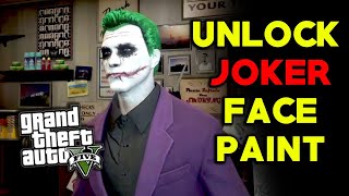 HOW TO to Unlock JOKER Face paint  PS4  Xbox One PC GTA 5 Online [upl. by Eveline]