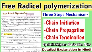 Free Radical Polymerization  Detailed Mechanism And Concept  Synthetic Polymerization Notes [upl. by Ayor366]