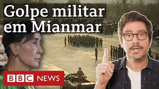 A crise em Mianmar onde Nobel da Paz foi tirada do poder e presa por militares [upl. by Llenyaj]