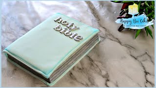 BIBLE cake topper TUTORIAL  CHRISTENING BAPTISM CAKE [upl. by Ecila91]