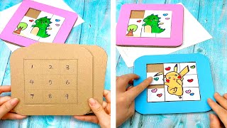 How To Make Interesting Puzzle Game From Cardboard  Cardboard DIY Shorts [upl. by Barny]