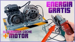 Cómo hacer un generador de ENERGIA GRATIS con un ALTERNADOR DE COCHE⚡💡💡⚡ [upl. by Saitam]