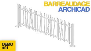 Démo utilisation barreaudage paramétrique pour Archicad [upl. by Reywas]