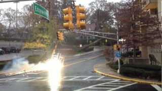 Transformer Explosion Hurricane Sandy Cliffside Park NJ [upl. by Corny]