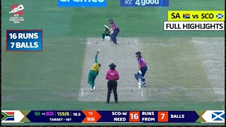 South Africa vs Scotland Womens T20 World Cup 2024 Match Highlights 2024 SA W vs SCO W Highlights [upl. by Anahsor269]