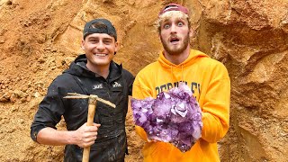 Logan Paul Finds 100000 Amethyst Crystal Unbelievable Find [upl. by Shayn]